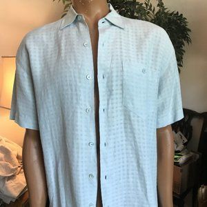 Norm Thompson linen/silk button down short sleeve shirt